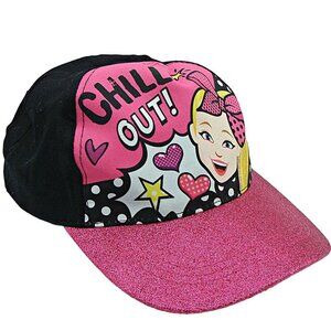JoJo Siwa Girls Pink Black Sparkle Chill Out Bright Colors Snapback Hat Cap OSFA